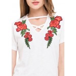 Floral Embroidered Tee!